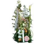 Magnifique composition de 70 cm pour un Mariage, des Fian�ailles ou un Bapt�me � d�cliner en blanc, rose ou orang�.