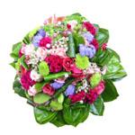 Bouquet rond de saison  agr�ment� d une parure bijou.