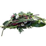 Bouquet horizontal avec une structure en bois.