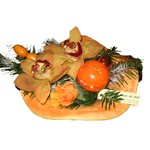 Composition fruit, orchid�e.