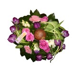 Composition florale, disponible avec des tulipes de octobre � mars, ensuite, c'est les autres fleurs.