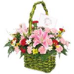 A l'occasion d'un anniversaire, afin de d�clarer son amour ou simplement pour dire � ceux qui sont loin combien nous les aimons, Florajet.com vous propose cette d�licate composition multicolore livr�e dans son panier d'osier. Emotion et tendresse sont au rendez-vous avec cette jolie cr�ation. 