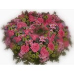 Cette pi�ce ronde de 70cm compos�e de roses, de santinis, et d asters sera tr�s remarqu�e par sa taille... Convient aux proches, coll�gues, amis.