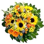 les tons lumineux de ce bouquet jaune orang�, apporteront le soleil chez ses destinataires. Un air vivifiant � offrir au c�ur de l�hiver. A partir de 39�
