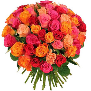40 ROSES VARIEES