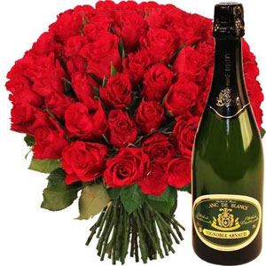 30 ROSES ROUGES+BLANC DE BLANC
