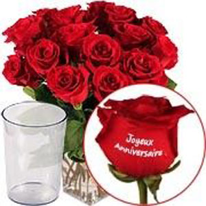 JOYEUX ANNIVERSAIRE+VASE
