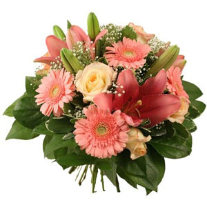 Bonheur simple
Appr�ciez la douceur d�livr�e par ce d�licieux bouquet. Travaill� dans les tons roses pastel, l�ensemble est une v�ritable invitation au bonheur.Germinis, roses, et lys partagent la vedette de cette cr�ation Florajet.com. Pour se faire plaisir ou ravir vos proches !

Le conseil du Fleuriste
Coupez les tiges en biseaux et changez l�eau du bouquet tous les 2 ou 3 jours.

