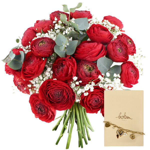 Fleurs et cadeaux ECLAT D'AMOUR + BRACELET BOHM