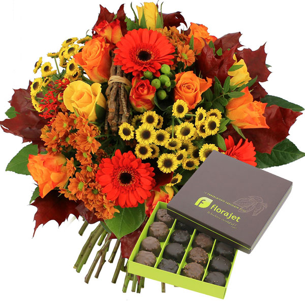 Bouquets composé ECLAT D'AUTOMNE XL + ROCHERS