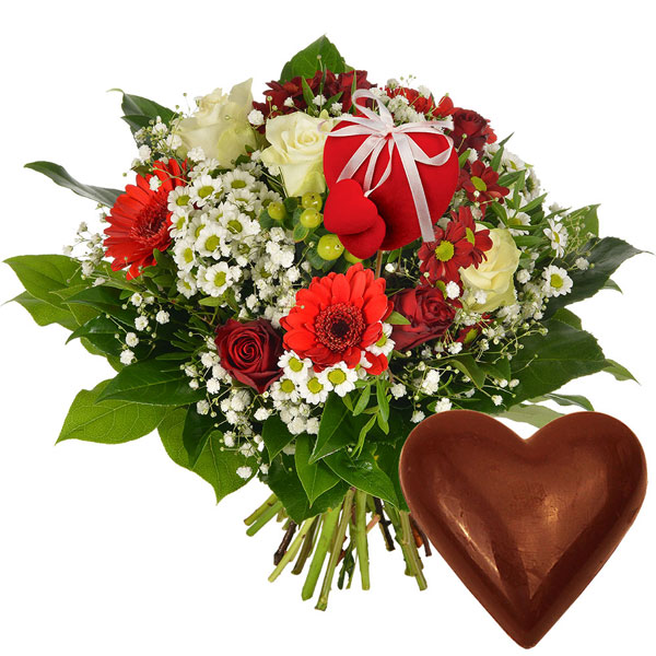 Bouquets composé SAINT VALENTIN XL + COEUR CHOCOLAT