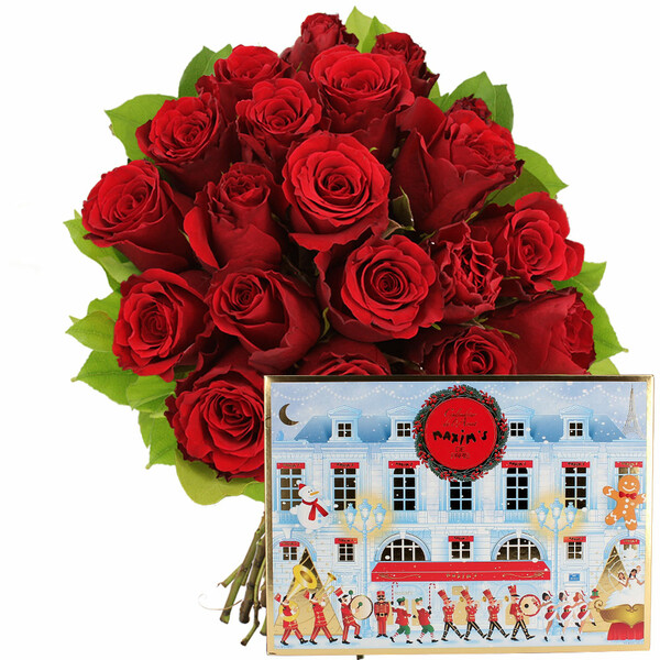 Fleurs et cadeaux 20 ROSES ROUGES + CALENDRIER MAXIM'S