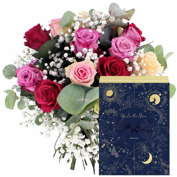 Fleurs et cadeaux FLEUR DE ROSE + CALENDRIER DE L'AVENT MARIONNAUD