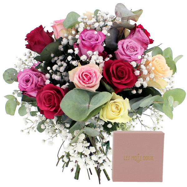 Fleurs et cadeaux FLEUR DE ROSE + BRACELET ANNIVERSAIRE