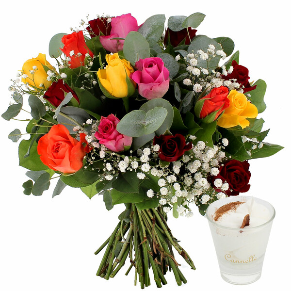 Fleurs et cadeaux CALISTA M + BOUGIE CANNELLE