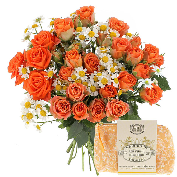 Fleurs et cadeaux MELODIE DES JARDINS + TROUSSE FLEUR D'ORANGER