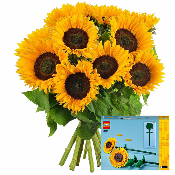 Fleurs et cadeaux BOUQUET DE 10 TOURNESOLS + LEGO® - TOURNESOLS