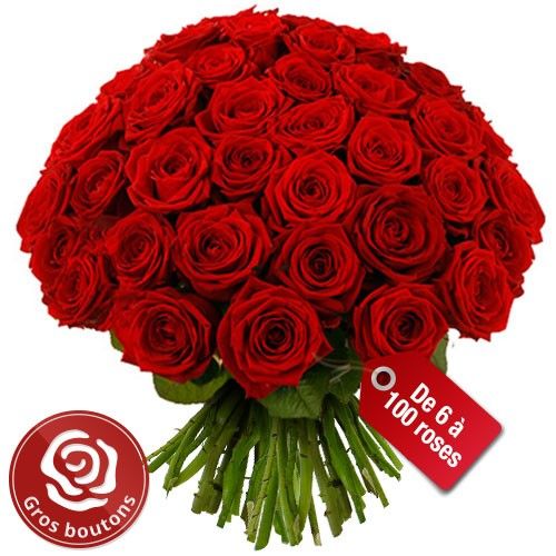 Bouquet de roses GRANDES ROSES ROUGES