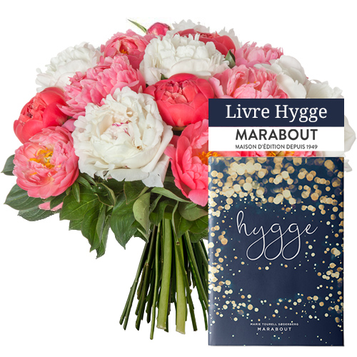 Bouquets composé 20 PIVOINES + LIVRE